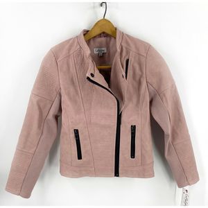 Coffee Shop Girls Faux Leather Jacket Sz L NEW
